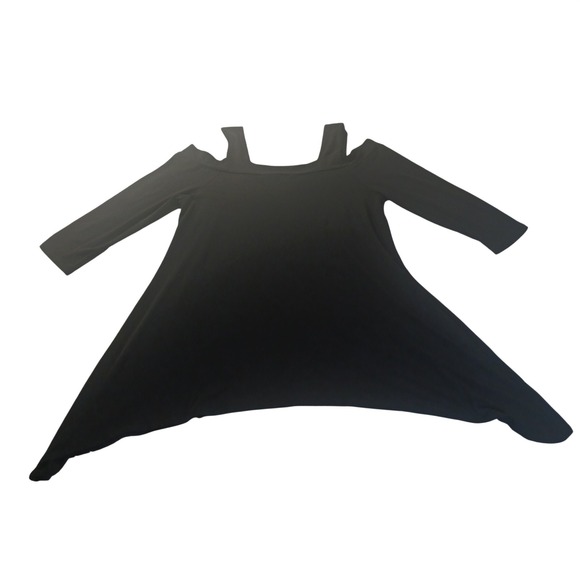 Ciara Sun Woo Cold Shoulder Tunic Top Made USA Stretch Knit Minimalist - Picture 6 of 7